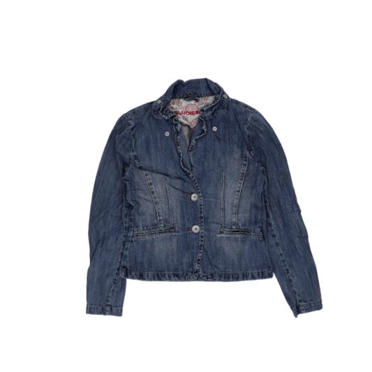 BLUDIESEL Vintage Blue Denim Jacket Women Size M Collared Cotton