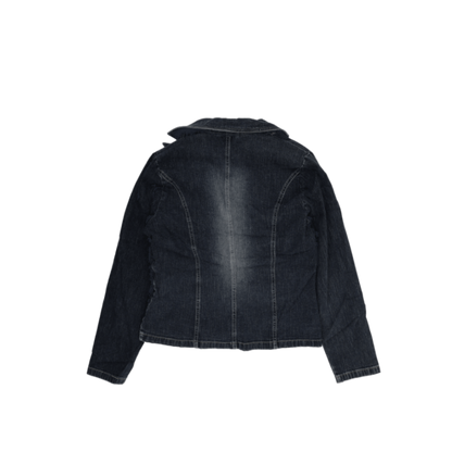 St Warenhaus Women's Vintage Fitted Blazer Jacket Washed Blue Size 10 100 Cotton Denim
