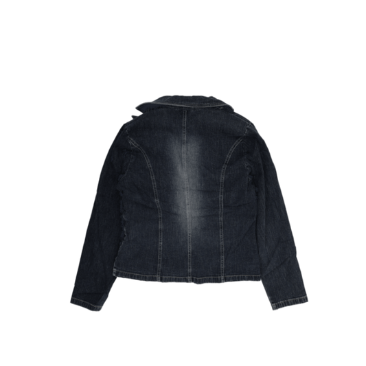 St Warenhaus Women's Vintage Fitted Blazer Jacket Washed Blue Size 10 100 Cotton Denim