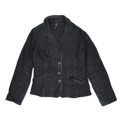 So & Co Womens Black Tailored Blazer Jacket Size Small 81% Cotton 15% Nylon 2% Elastane