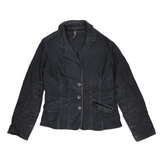 So & Co Womens Black Tailored Blazer Jacket Size Small 81% Cotton 15% Nylon 2% Elastane