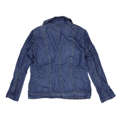 Gerry Weber Women's Denim Blazer Jacket Medium Blue Size 40 100% Cotton Collared