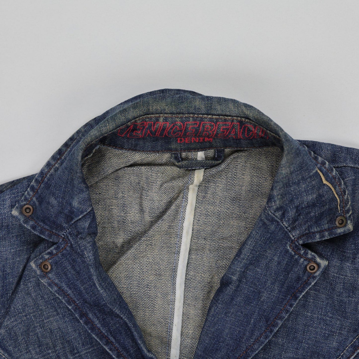 Venice Beach Women's Vintage Blue Cotton Fitted Blazer Jacket Size 38 UK 10