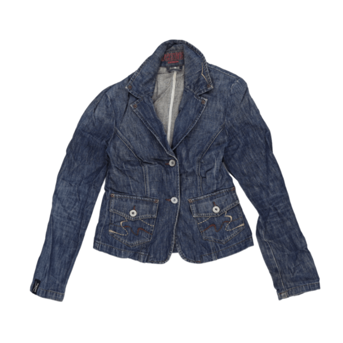 Venice Beach Women's Vintage Blue Cotton Fitted Blazer Jacket Size 38 UK 10