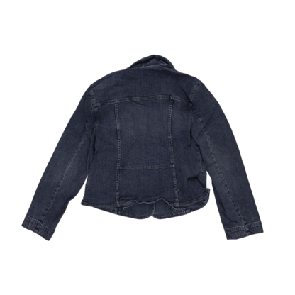 Sonoma Womens Vintage Denim Blazer Jacket Blue Size L 98 Cotton 2 Spandex Collared