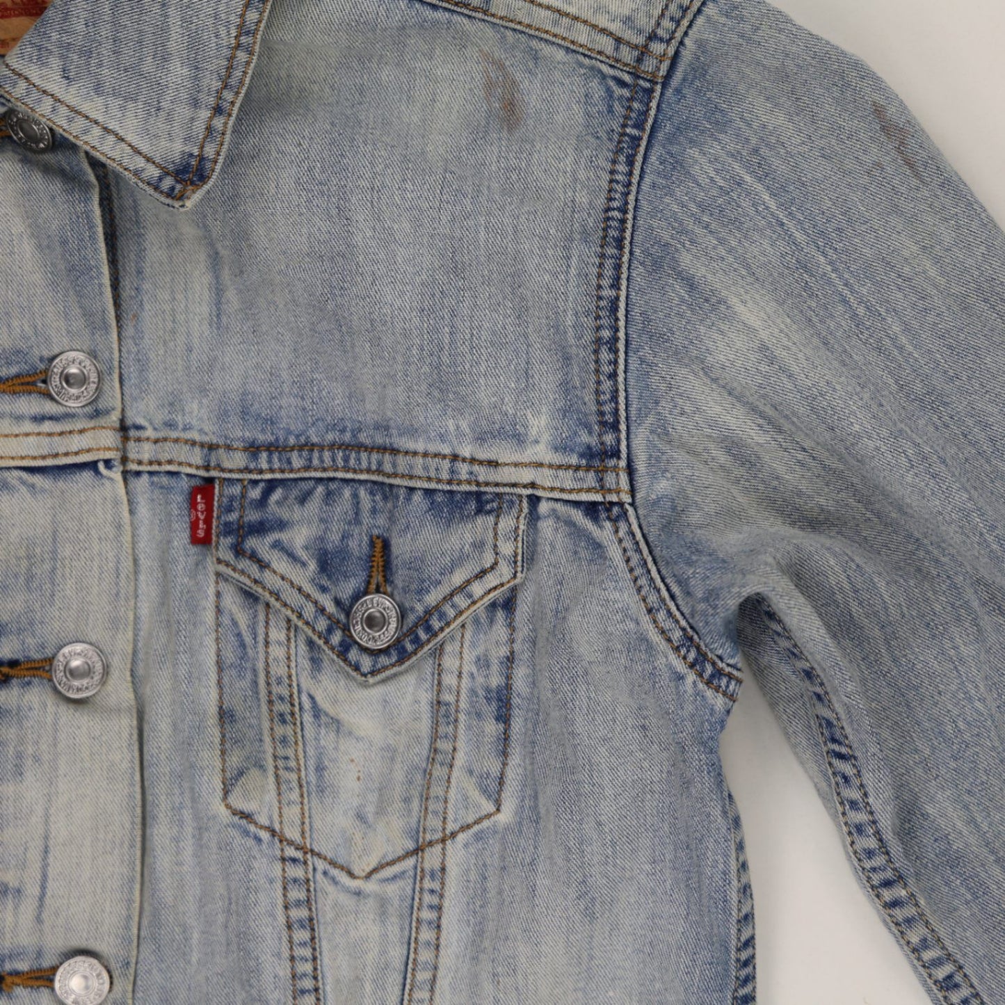 Levi's Vintage Light Blue Denim Trucker Jacket Men's Medium 100% Cotton Collared