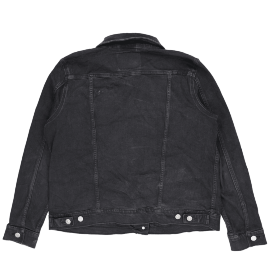 Levi's Black Denim Trucker Jacket Large 100 Percent Cotton Mens Activewear