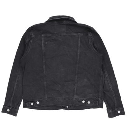 Levi's Black Denim Trucker Jacket Large 100 Percent Cotton Mens Activewear