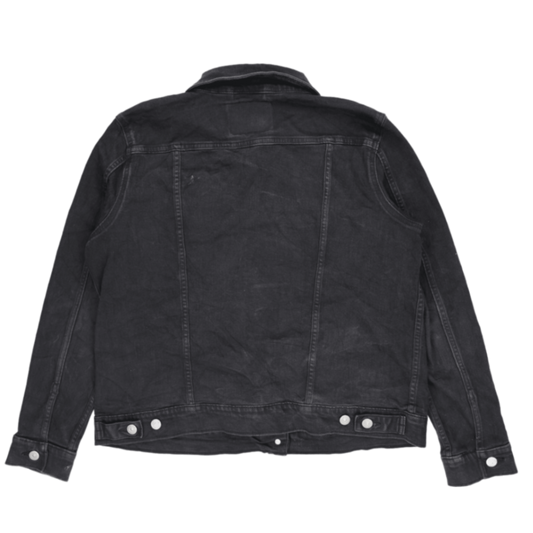 Levi's Black Denim Trucker Jacket Large 100 Percent Cotton Mens Activewear