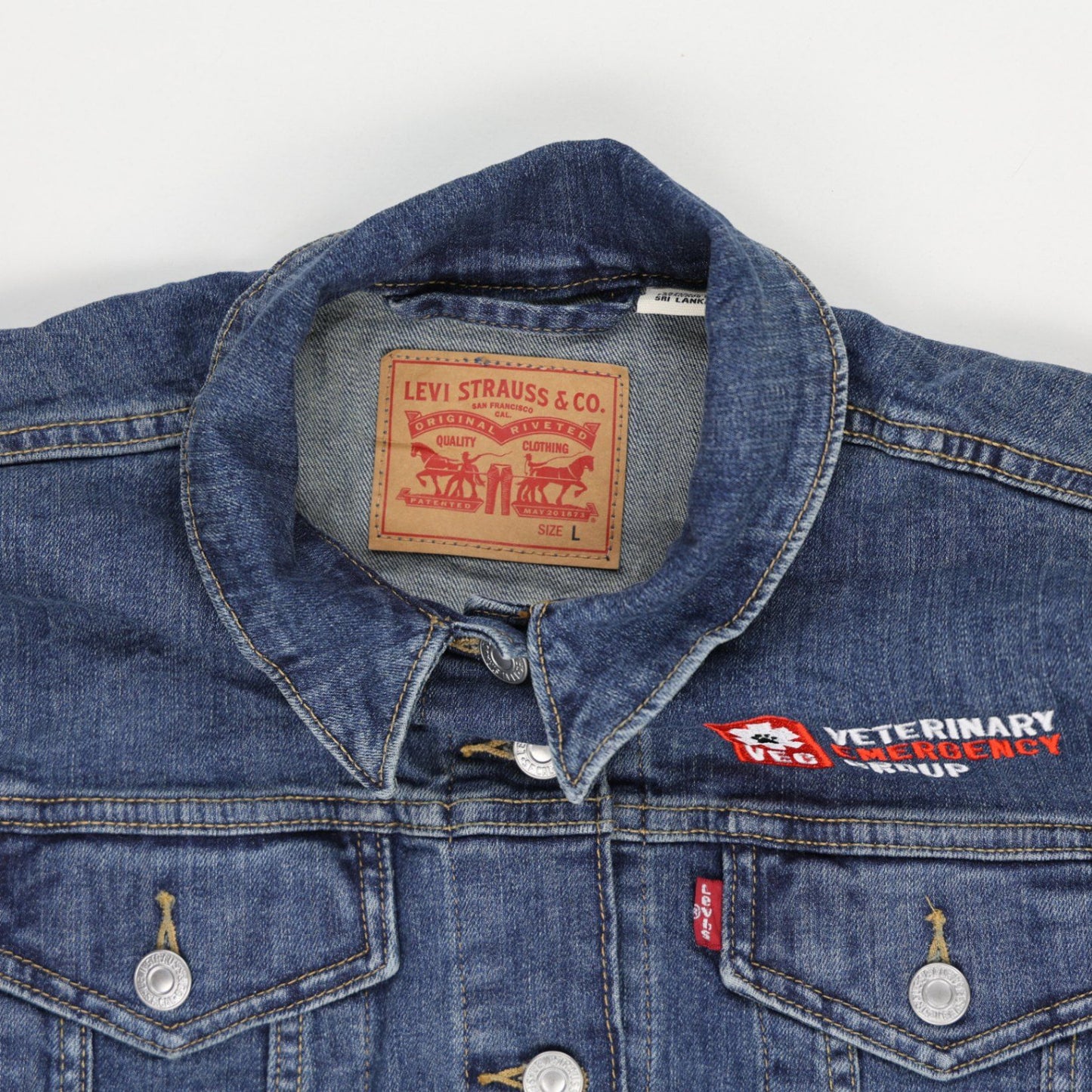 Levi's Denim Trucker Jacket Blue Large 100% Cotton Unisex