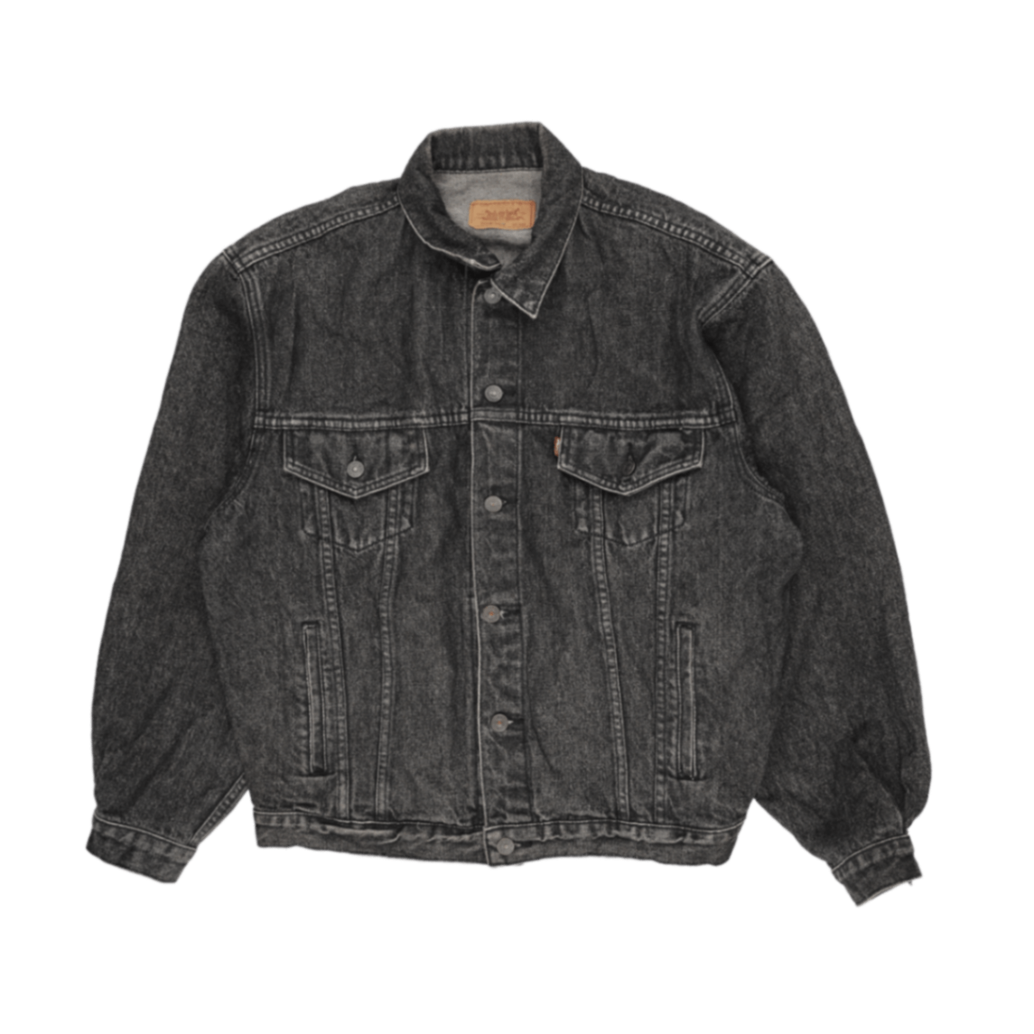 Levi's Vintage Black Denim Trucker Jacket Men's Size 100 Large 100% Cotton