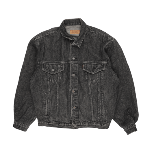 Levi's Vintage Black Denim Trucker Jacket Men's Size 100 Large 100% Cotton