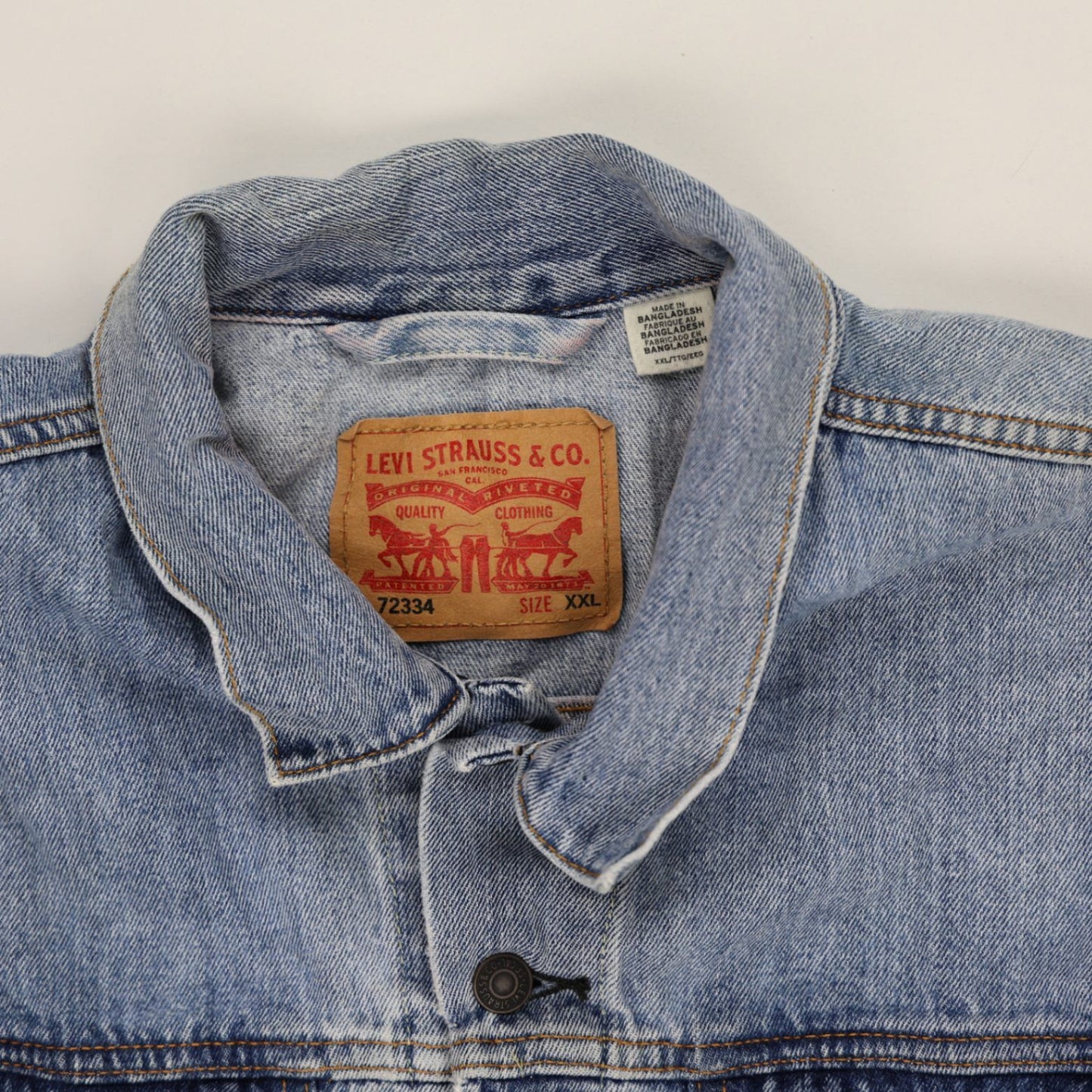 Levi's XXL Blue Denim Jacket Cotton Collared Vintage Trucker