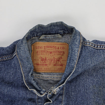 Levi's Vintage Blue Denim Jacket Large Cotton Denim Collared