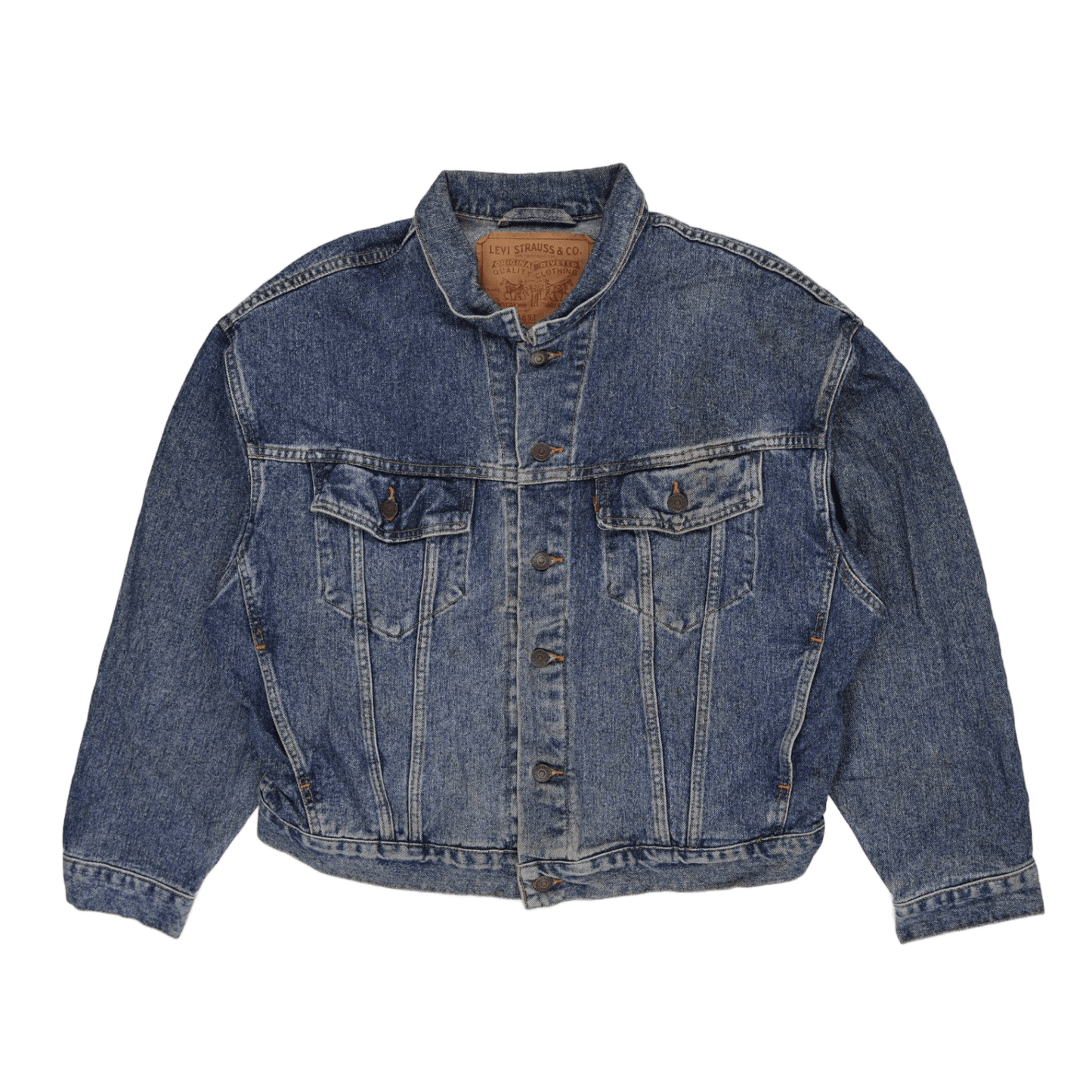 Levi's Vintage Blue Denim Jacket Large Cotton Denim Collared