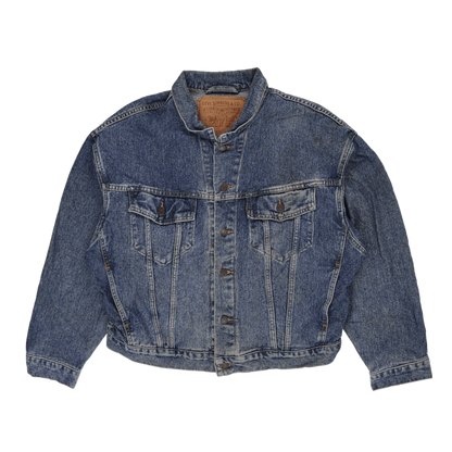 Levi's Vintage Blue Denim Jacket Large Cotton Denim Collared