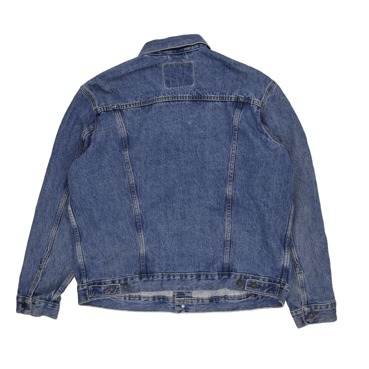 Levi's XL Blue Denim Jacket 100 Percent Cotton Vintage Style Collared Trucker Jacket