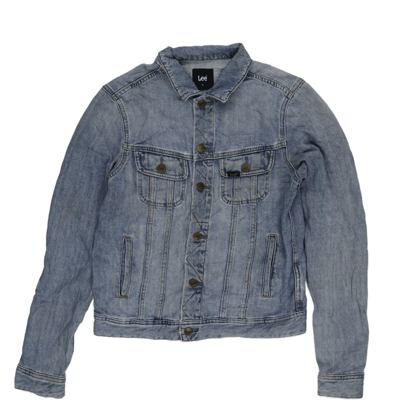 Lee Classic Light Blue Denim Jacket Men's Size S 100 Percent Cotton Vintage