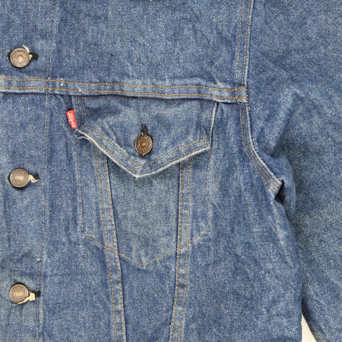 Levi's 70505 Vintage Blue Denim Jacket Size 42 Large Cotton Collared Men's