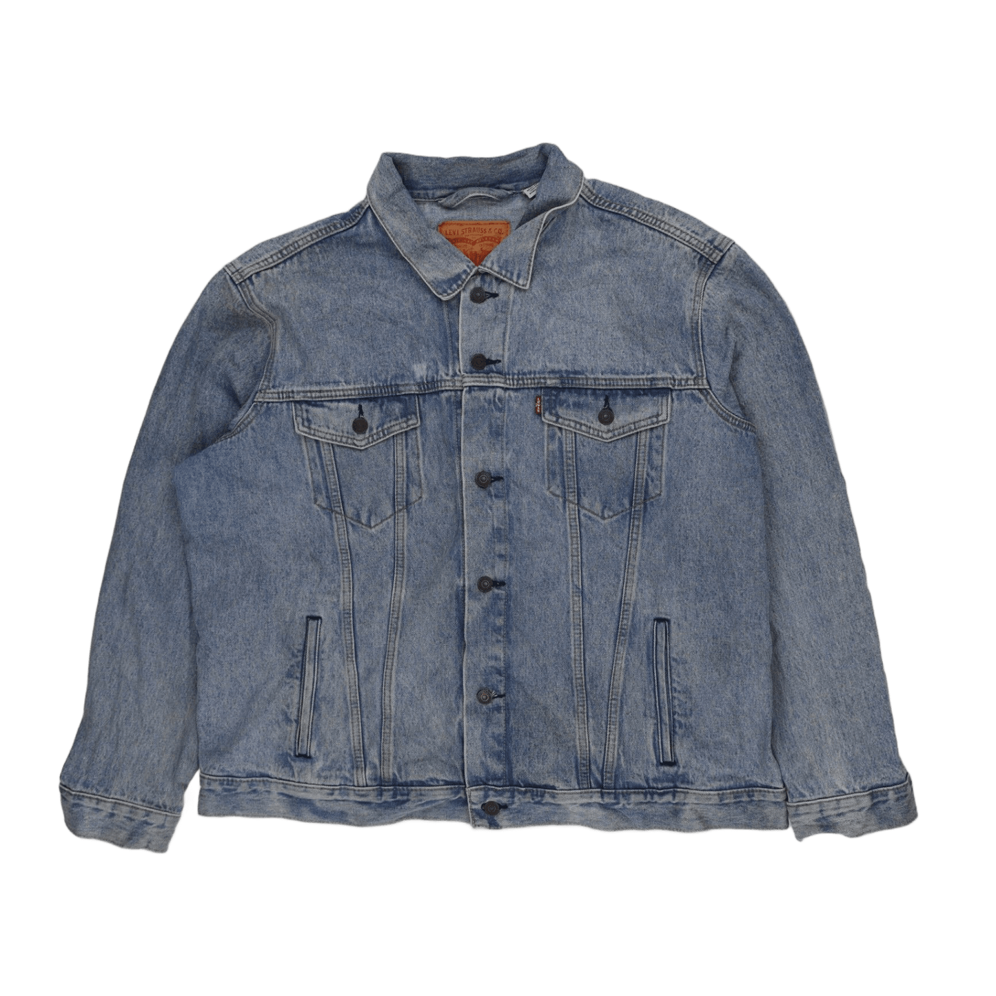 Levi's XXL Light Blue Vintage Denim Trucker Jacket 100% Cotton Collared