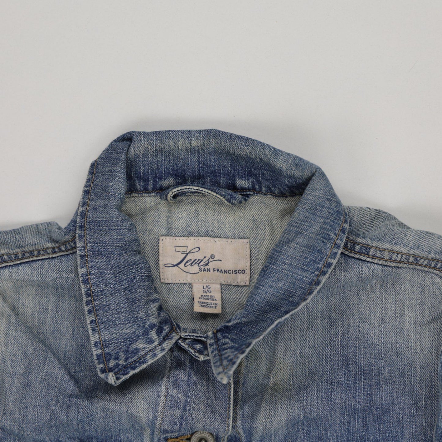 Levi's Light Blue Denim Jacket Men's Large Vintage Cotton Collared