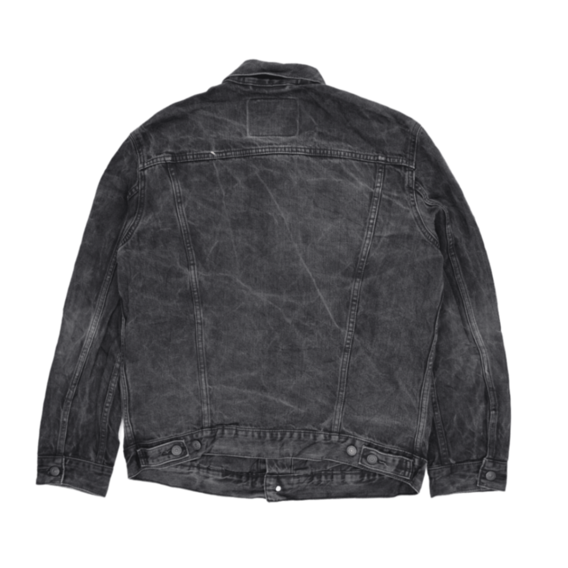 Levi's Black Washed Denim Trucker Jacket XL Men's Vintage Clothing