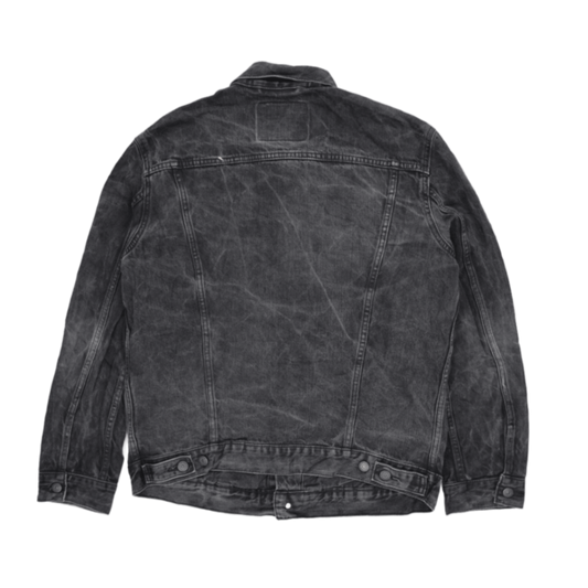 Levi's Black Washed Denim Trucker Jacket XL Men's Vintage Clothing