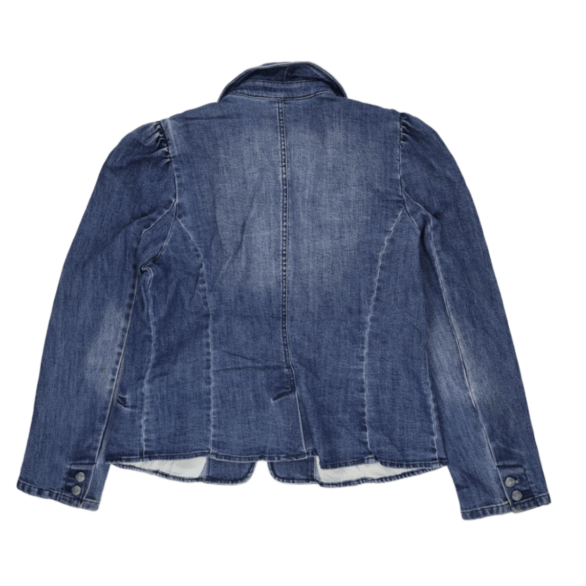 INC International Concepts Women's Denim Blazer Blue XL 80% Cotton 20% Polyester Notched Lapel