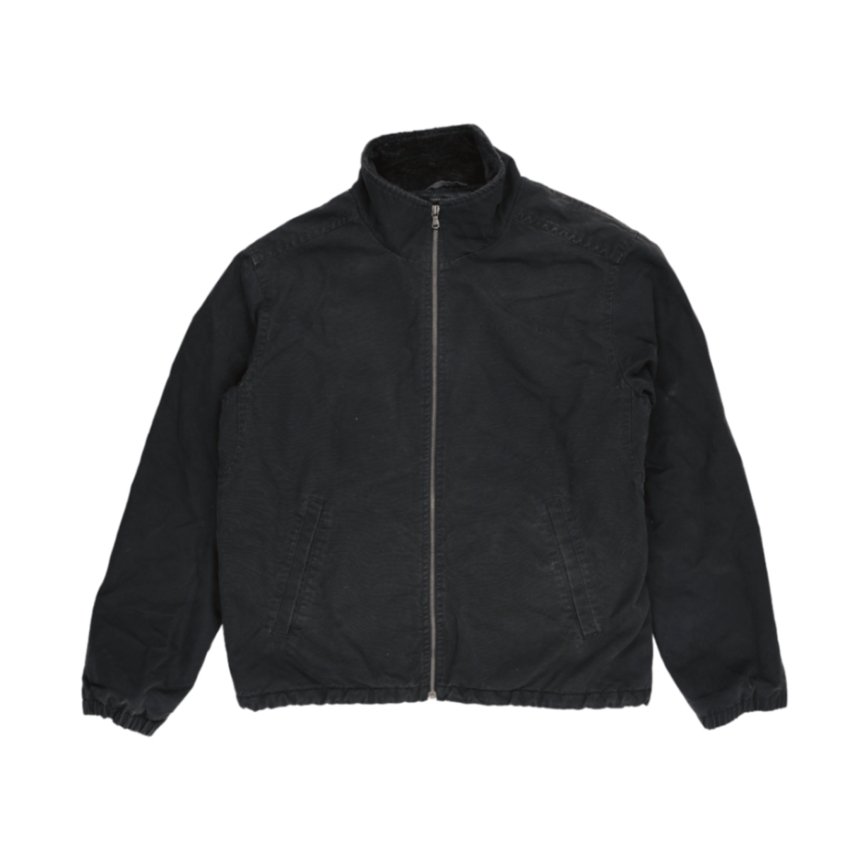 Tommy Hilfiger Black Zip Jacket for Men Size L Cotton Polyester Faux Fur