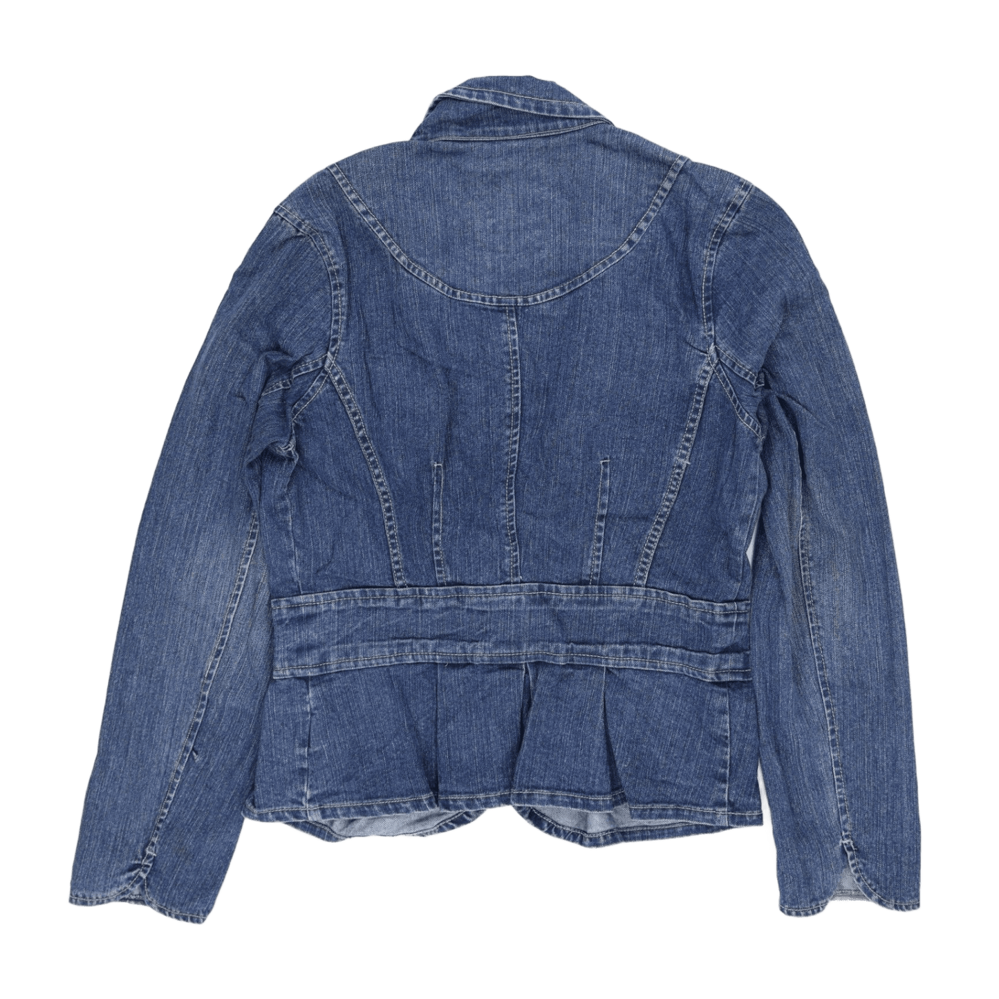 New Rikkit Jeans Blue Denim Blazer Women's Medium Cotton Blend Lapel Jacket