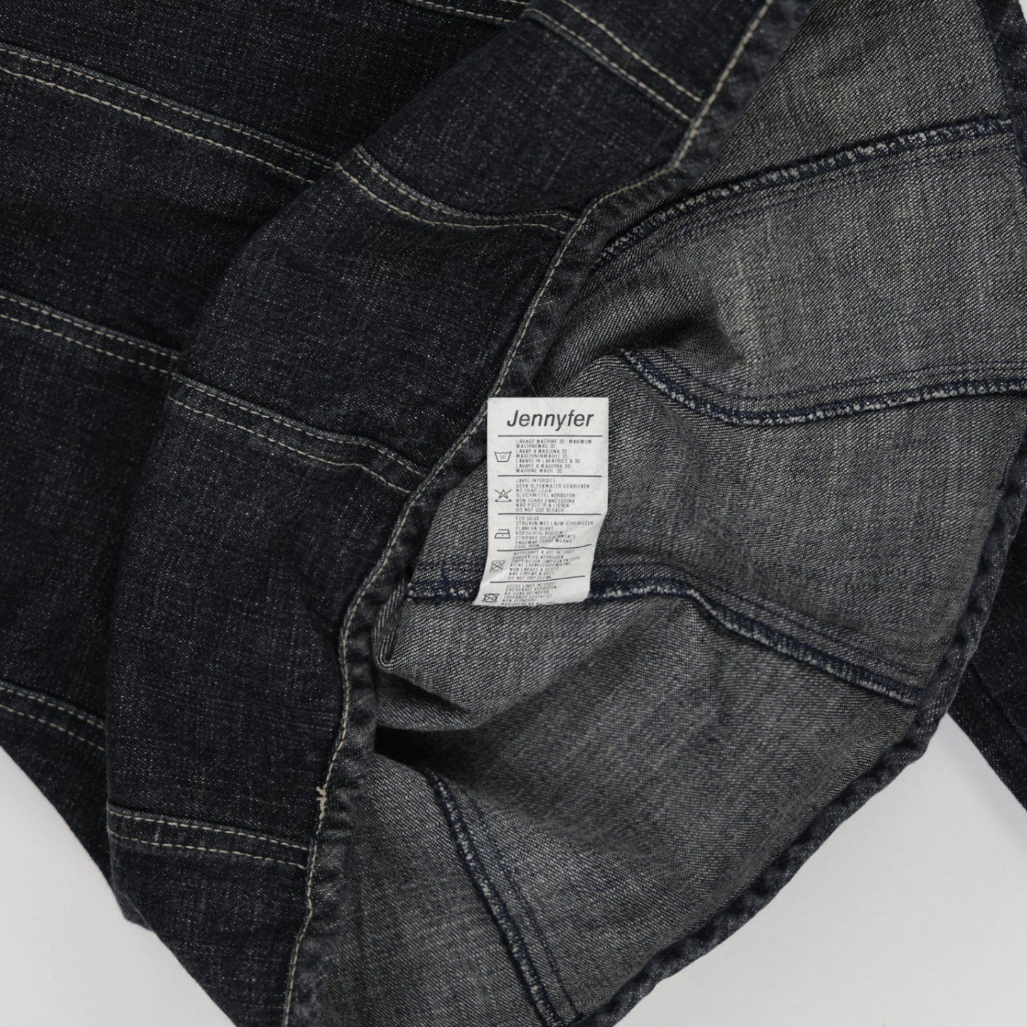 Jennyfer Denim Jacket Dark Blue Women's Medium Cotton Blend Collared