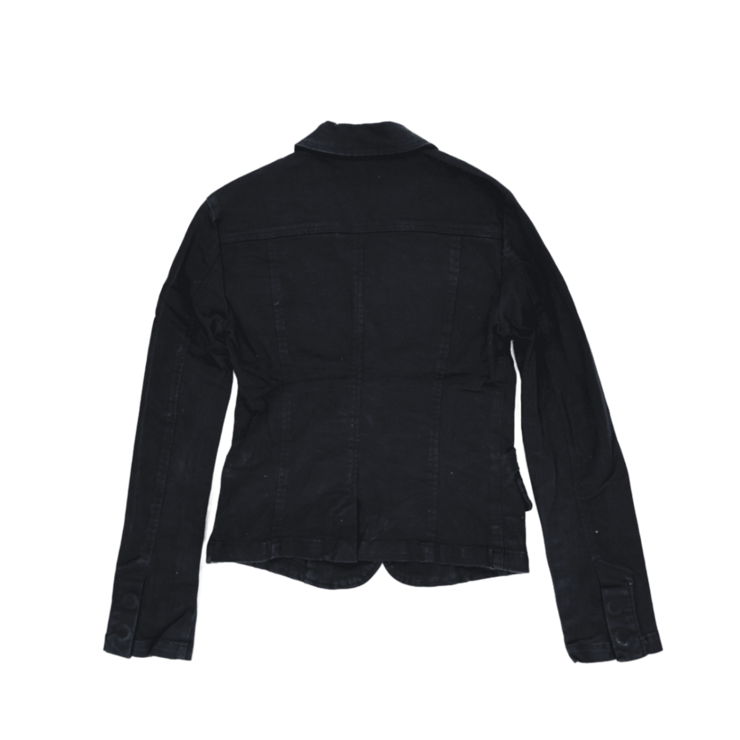 Zara TRF Women's Black Fitted Blazer Jacket Size M UK 10 Cotton Notched Lapel