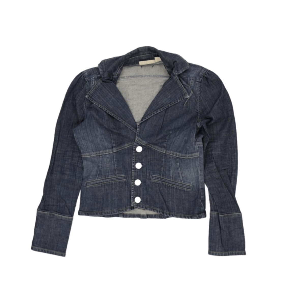 DKNY JEANS Women's Blue Blazer Style Denim Jacket UK 12 Cotton Blend V Neck