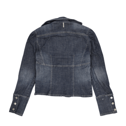 DKNY JEANS Women's Blue Blazer Style Denim Jacket UK 12 Cotton Blend V Neck