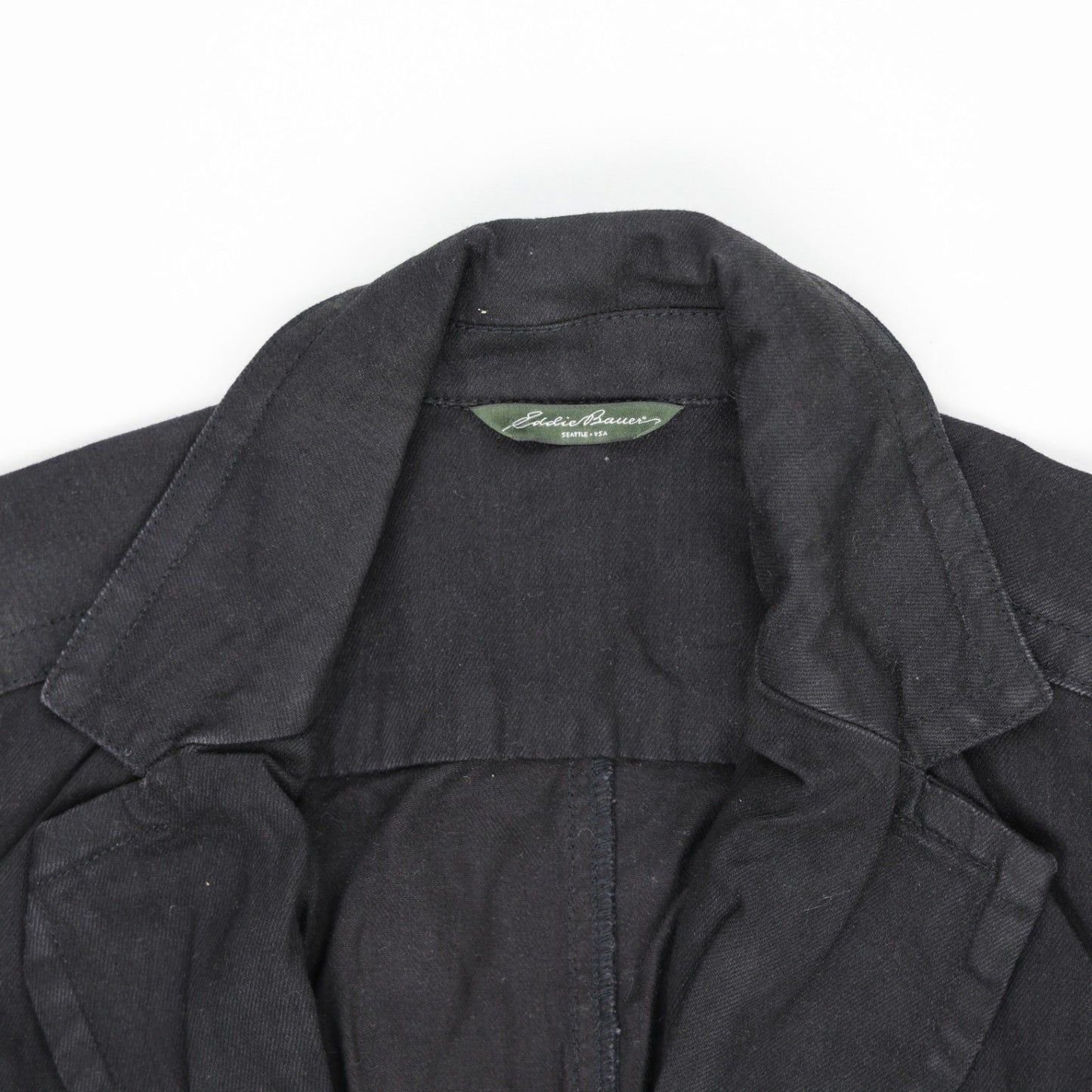 Eddie Bauer Women's Black Blazer Jacket Size Medium 98% Cotton 2% Elastane