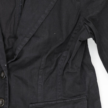 Eddie Bauer Women's Black Blazer Jacket Size Medium 98% Cotton 2% Elastane