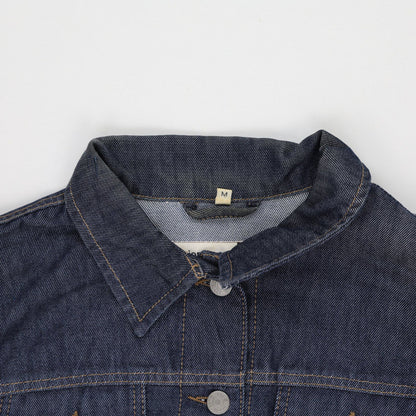 H.I.S Men's Dark Blue Denim Jacket Medium Cotton Collared