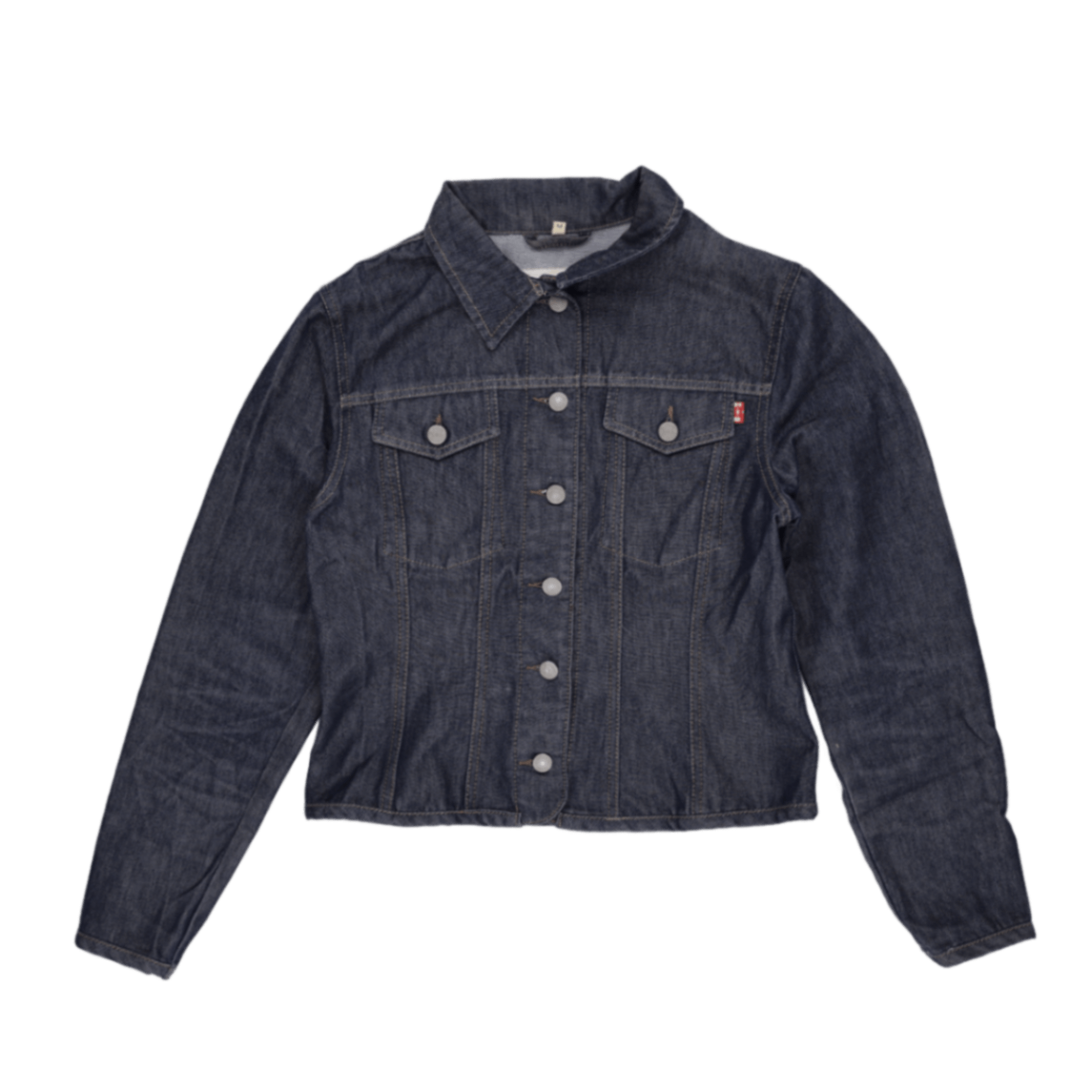 H.I.S Men's Dark Blue Denim Jacket Medium Cotton Collared