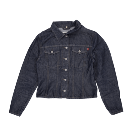 H.I.S Men's Dark Blue Denim Jacket Medium Cotton Collared