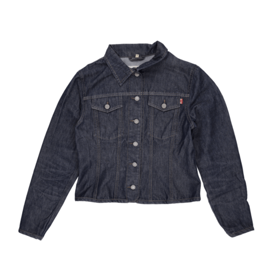 H.I.S Men's Dark Blue Denim Jacket Medium Cotton Collared