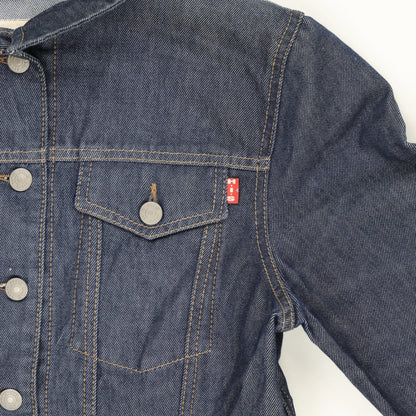H.I.S Men's Dark Blue Denim Jacket Medium Cotton Collared