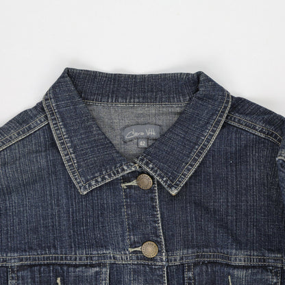 Clara Vitti Vintage Denim Jacket Women's Blue Size 42 Cotton
