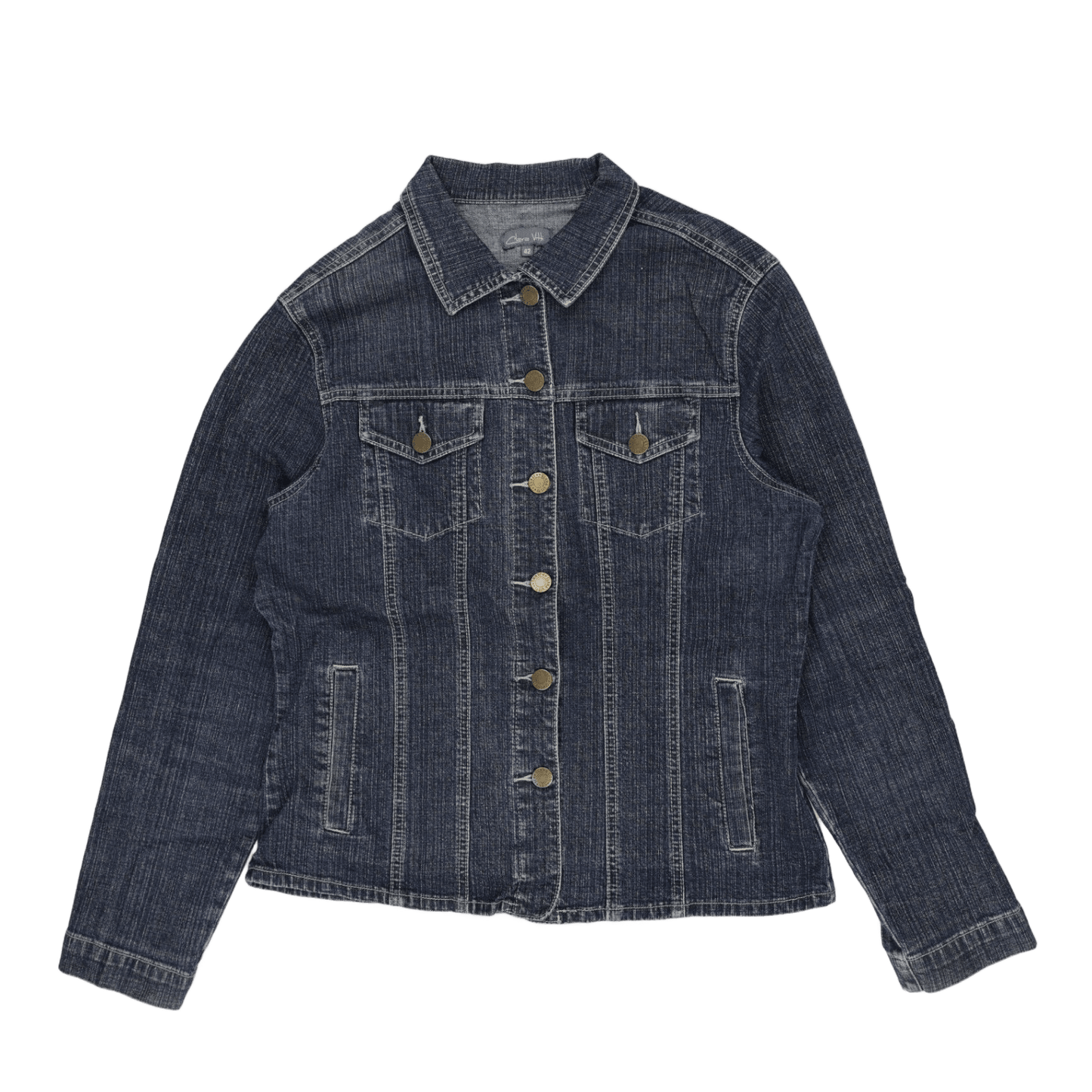 Clara Vitti Vintage Denim Jacket Women's Blue Size 42 Cotton