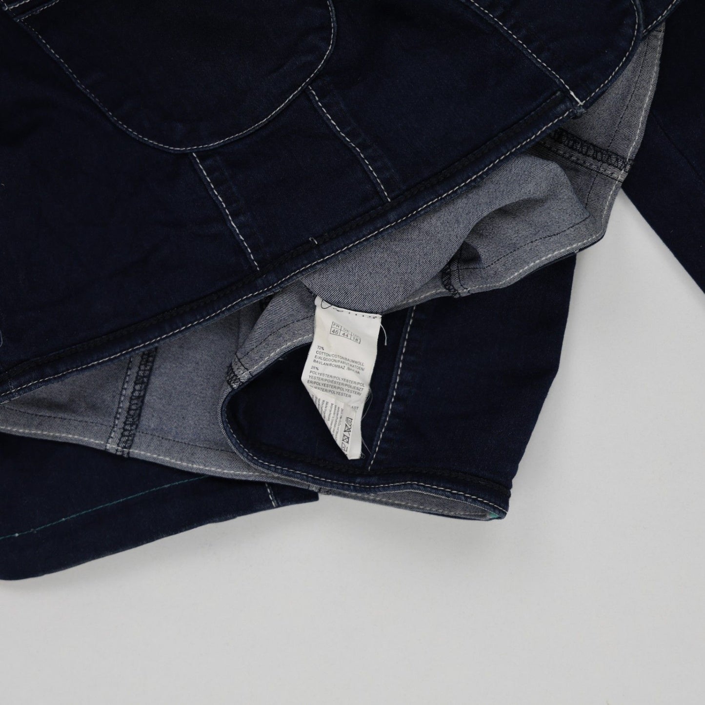 Diane Laury Women's Navy Blue Denim Jacket Medium 75% Cotton 25% Polyester Collared