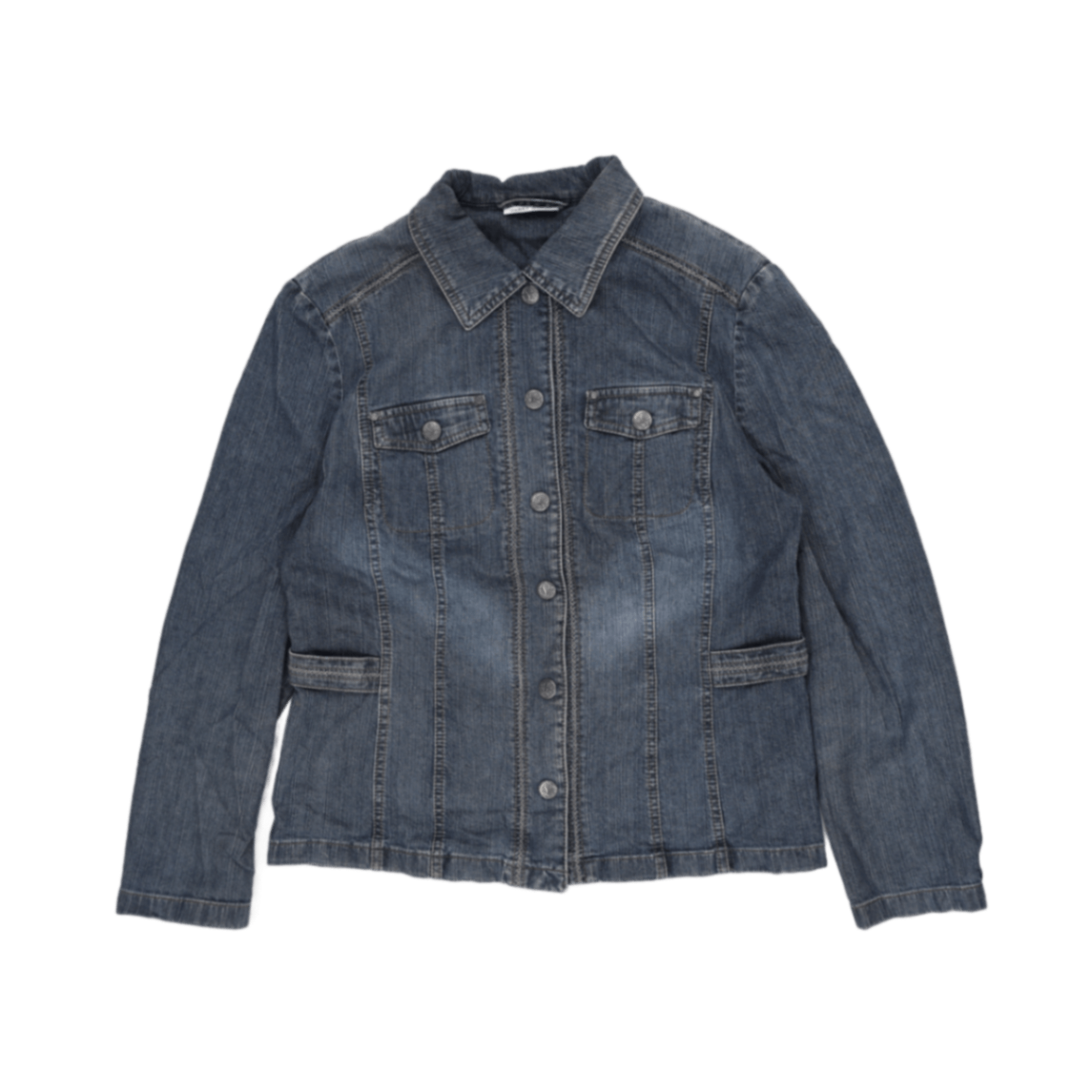 Gerry Weber Women's Medium Blue Denim Jacket Cotton Collared Style