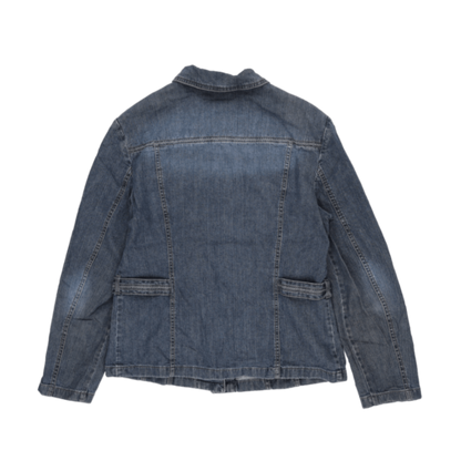 Gerry Weber Women's Medium Blue Denim Jacket Cotton Collared Style
