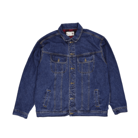 Wrangler Vintage Blue Denim Trucker Jacket for Men Size XL Cotton
