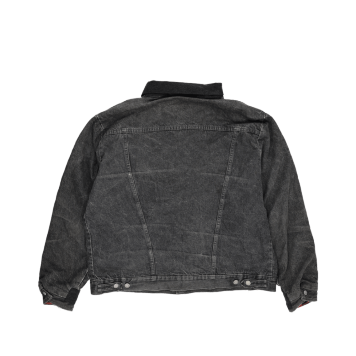 Levi's Vintage Black Denim Trucker Jacket Large 100% Cotton Collared