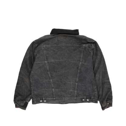 Levi's Vintage Black Denim Trucker Jacket Large 100% Cotton Collared