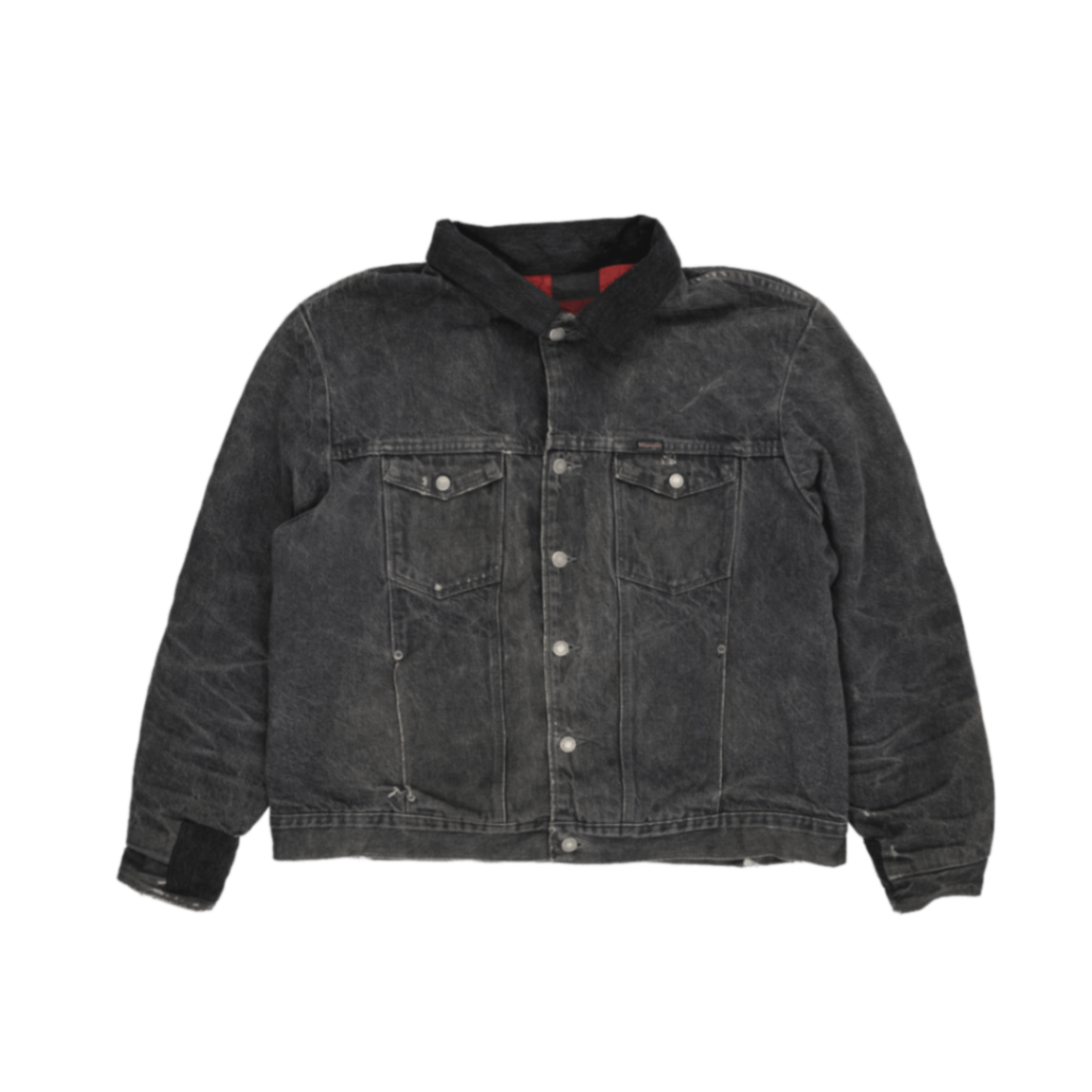 Levi's Vintage Black Denim Trucker Jacket Large 100% Cotton Collared